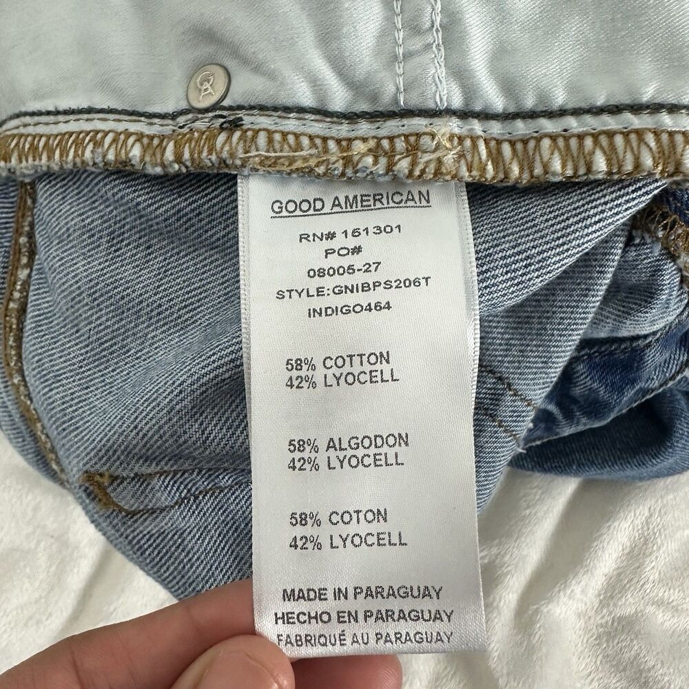 GOOD AMERICAN Good 90s Split Hem Straight Leg Jeans Y2K Model Off Duty Sz 10/30 - Picture 11 of 11